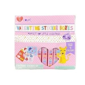 Bendon Kids OS Sticker‎ Boxes Multicolor Valentine Party Favors Adorable Cute